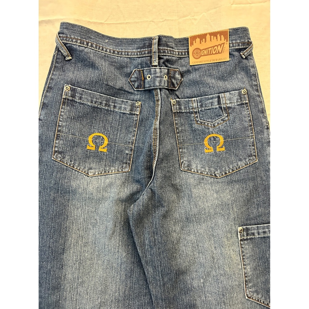 Ignition NYC Vintage Wide Leg Skater Jeans Blue Denim Baggy Y2K Size 29x30 - Picture 8 of 9